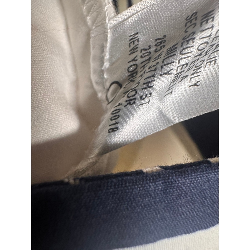 Milly of New York Womens White Navy Trim Cropped Pants SZ 10 Nautical Coastal - Picture 9 of 9
